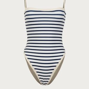 SAME Colorblock one piece In nautical Stripe.
